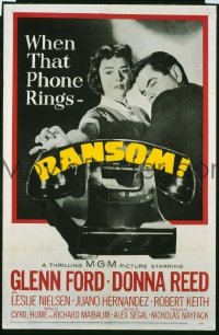 s121 RANSOM one-sheet movie poster '56 Glenn Ford, Donna Reed
