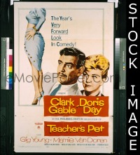 #1439 TEACHER'S PET 1sh '58 Doris Day, Gable 