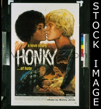 #7777 HONKY 1sh '71 interracial love!