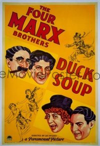 537 DUCK SOUP ('33) paperbacked, signed by Groucho 1sheet