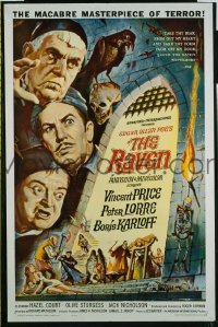 Q436 RAVEN one-sheet movie poster '63 Karloff, Price, Lorre