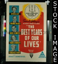 #6292 BEST YEARS OF OUR LIVES Aust 1sh R54 William Wyler, Myrna Loy, Mayo, different!