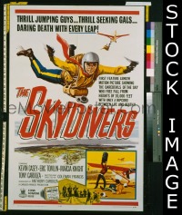 #7647 SKYDIVERS 1sh '63 death daring! 