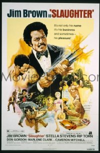 s224 SLAUGHTER one-sheet movie poster '72 Jim Brown classic!