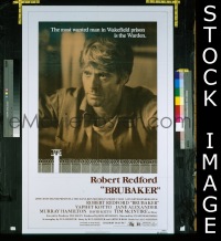 r284 BRUBAKER one-sheet movie poster '80 Robert Redford, Yaphet Kotto