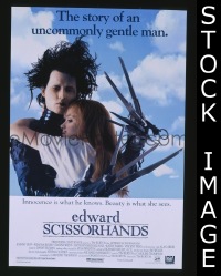 h310 EDWARD SCISSORHANDS one-sheet movie poster '90 Johnny Depp, Ryder