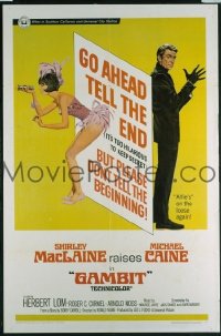 P715 GAMBIT one-sheet movie poster '67 MacLaine, Michael Caine