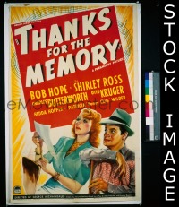 #8386 THANKS FOR THE MEMORY 1sh '38 Bob Hope