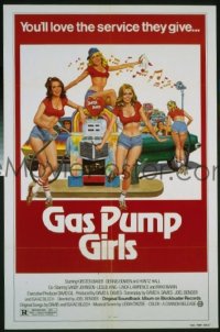P722 GAS PUMP GIRLS one-sheet movie poster '78 love the service!