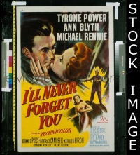 #280 I'LL NEVER FORGET YOU 1sh '51 T. Power 