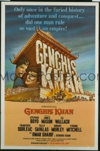 r668 GENGHIS KHAN one-sheet movie poster '65 Omar Sharif, Boyd
