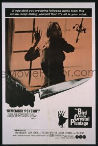 f309 BIRD WITH THE CRYSTAL PLUMAGE one-sheet movie poster '70 Dario Argento