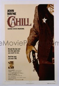 JW 327 CAHILL style A one-sheet movie poster '73 John Wayne drawing gun!