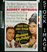 #616 ROMAN HOLIDAY 1sh R62 Hepburn, Peck 