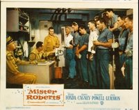 2069 MISTER ROBERTS lobby card #1 '55 cast gives Fonda medal!