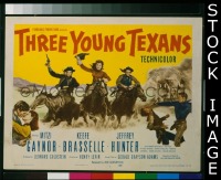 #9016 3 YOUNG TEXANS Title Lobby Card '54 Gaynor, Brasselle