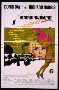 r337 CAPRICE one-sheet movie poster '67 Doris Day, Richard Harris