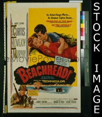 #4124 BEACHHEAD 1sh '54 Tony Curtis 