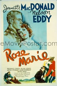 VHP7 021 ROSE MARIE style C linen one-sheet movie poster '36 MacDonald, Eddy