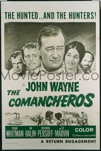 JW 291 COMANCHEROS military one-sheet movie poster R60s John Wayne, Curtiz