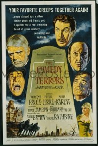 r456 COMEDY OF TERRORS one-sheet movie poster '64 AIP Karloff
