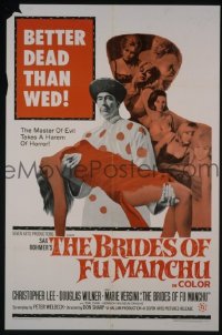 r267 BRIDES OF FU MANCHU one-sheet movie poster '66 Christopher Lee
