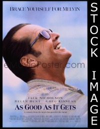 H093 AS GOOD AS IT GETS double-sided one-sheet movie poster '97 Nicholson, Hunt