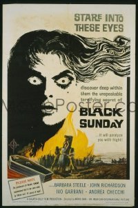 f313 BLACK SUNDAY one-sheet movie poster '61 Mario Bava, AIP