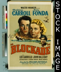 #042 BLOCKADE 1sh '38 Carroll, Fonda 