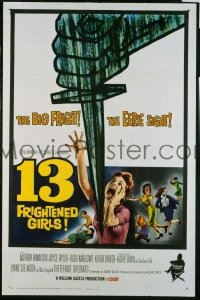 f265 13 FRIGHTENED GIRLS one-sheet movie poster '63 William Castle