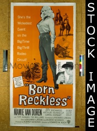 C207 BORN RECKLESS three-sheet movie poster '59 sexy Mamie Van Doren!