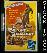 #067 BEAST OF BUDAPEST 1sh '58 shocking! 