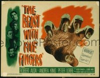 f011 BEAST WITH FIVE FINGERS title lobby card '47 Peter Lorre