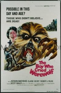 r251 BOY WHO CRIED WEREWOLF one-sheet movie poster '73 Kerwin Mathews