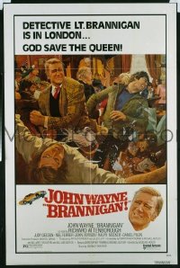 JW 331 BRANNIGAN one-sheet movie poster '75 John Wayne saves the Queen!