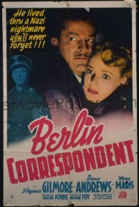 P197 BERLIN CORRESPONDENT one-sheet movie poster '42 Dana Andrews