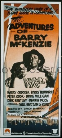 p020 ADVENTURES OF BARRY McKENZIE Australian daybill movie poster '72 Crocker
