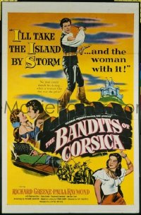 r126 BANDITS OF CORSICA one-sheet movie poster '53 Raymond Burr, Cleef