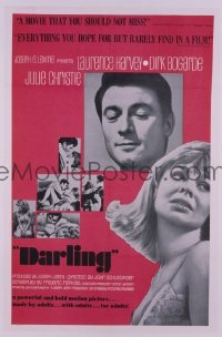 r497 DARLING one-sheet movie poster '64 Julie Christie, Dirk Bogarde