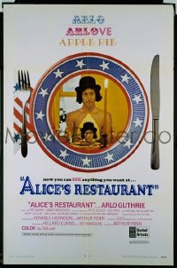 ALICE'S RESTAURANT 1sh '69 Arlo Guthrie, musical comedy directed by Arthur Penn!