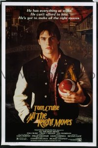 A052 ALL THE RIGHT MOVES one-sheet movie poster '83 Tom Cruise, Nelson
