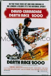 A257 DEATH RACE 2000 one-sheet movie poster '75 David Carradine