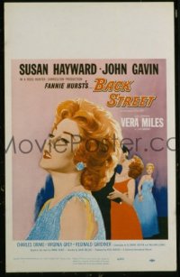 T124 BACK STREET  window card movie poster '61 Susan Hayward, John Gavin