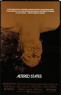 4604 ALTERED STATES foil one-sheet movie poster '80 William Hurt, sci-fi!