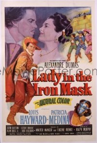r888 LADY IN THE IRON MASK one-sheet movie poster '52 Louis Hayward