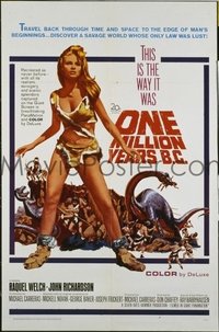 VHP7 481 ONE MILLION YEARS BC one-sheet movie poster '66 sexy Raquel Welch!