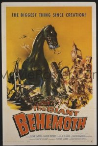 P732 GIANT BEHEMOTH one-sheet movie poster '59 dinosaurs!