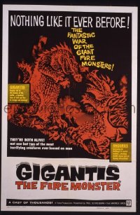 r680 GIGANTIS THE FIRE MONSTER one-sheet movie poster '59 Godzilla!