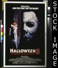 #4789 HALLOWEEN 5 1sh '89 cool horror image! 