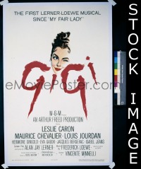 r681 GIGI one-sheet movie poster '58 Leslie Caron, Maurice Chevalier